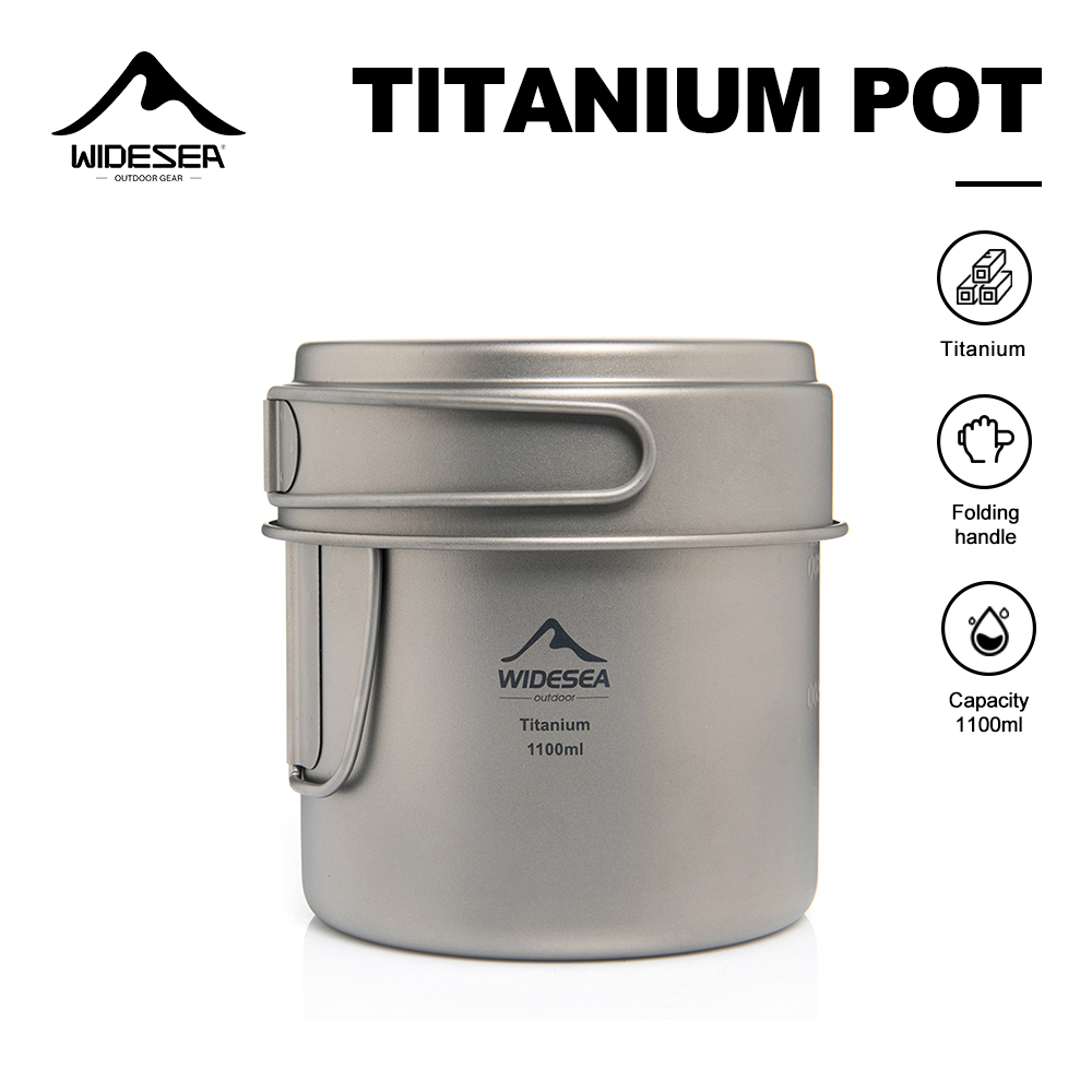 Camping Cooking Mug - وعاء تخييم من التيتانيوم خفيف الوزن