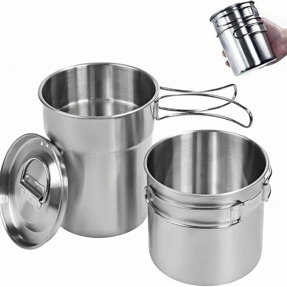 Camping Cooking Mug - أكواب قابلة للطي للتخييم، أواني طهي