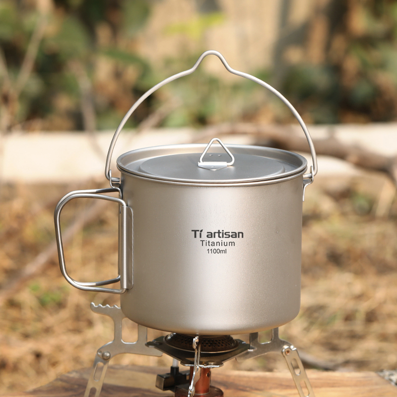 Camping Cooking Mug - وعاء تخييم من التيتانيوم سعة 1.1