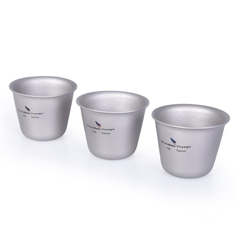 Camping Cooking Mug - طقم أكواب تيتانيوم من 3 قطع