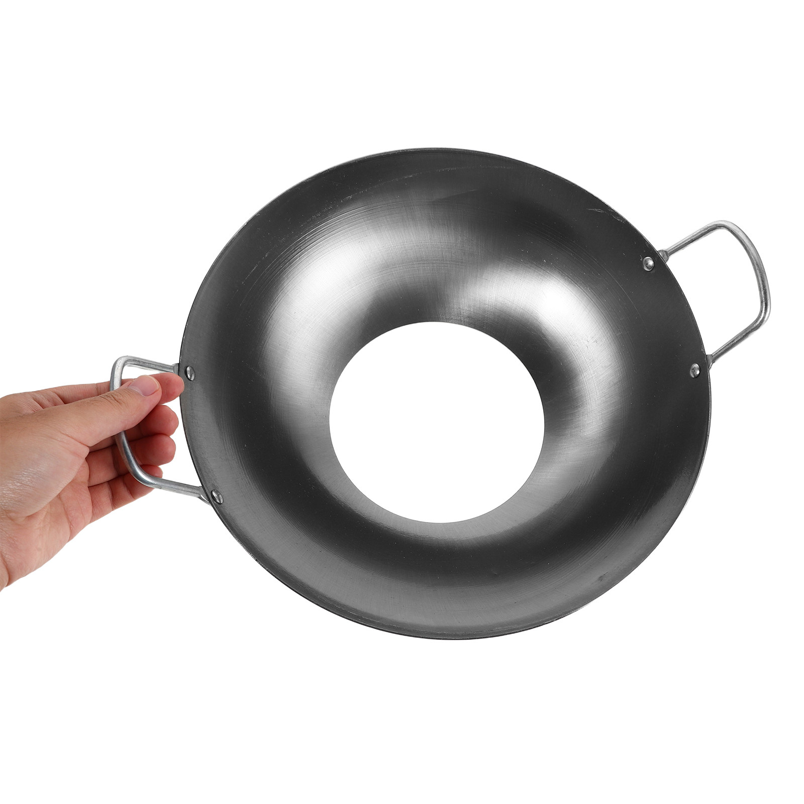 Camping Cooking Wok - حامل ووك حديدي غير قابل للانزلاق،