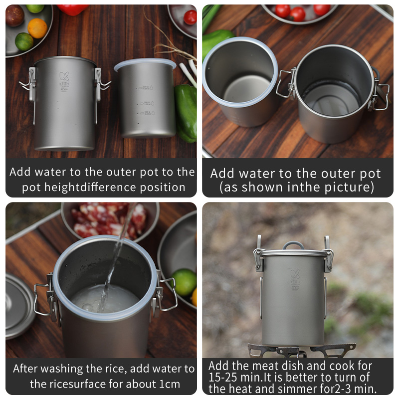 قدر أرز من التيتانيوم النقي من - مراجعة Camping Cooking Can وسعره