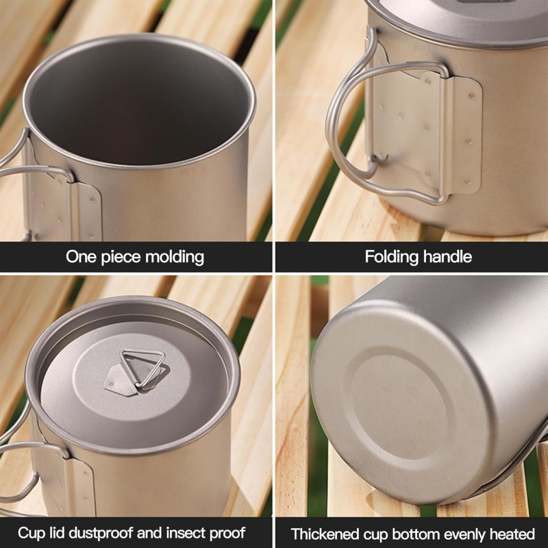 كوب تخييم من التيتانيوم بمقبض  - مراجعة Camping Cooking Mug وسعره