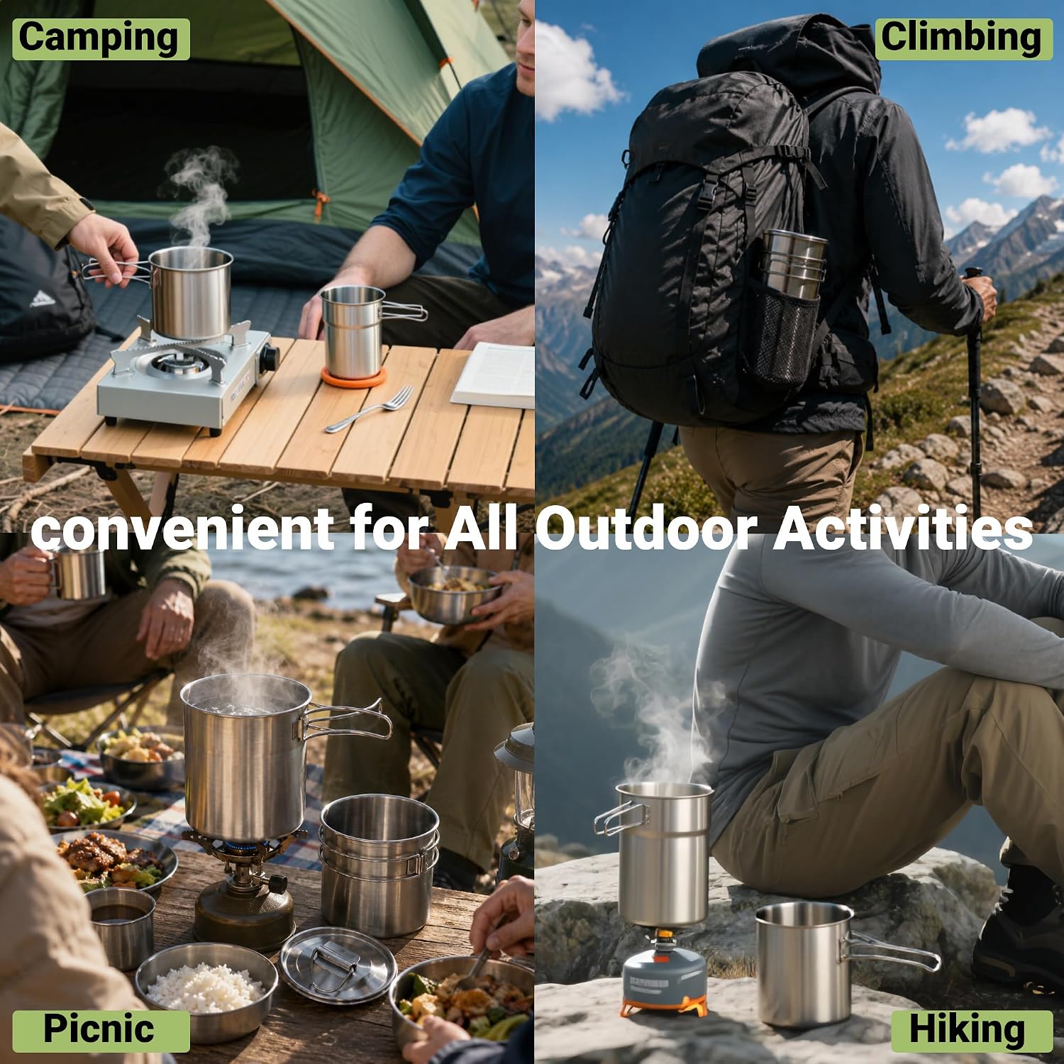 أكواب قابلة للطي للتخييم، أوان - مراجعة Camping Cooking Mug وسعره