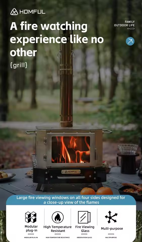 موقد حطب محمول من HOMFUL للتدف - مراجعة Camping Cooking Roll وسعره