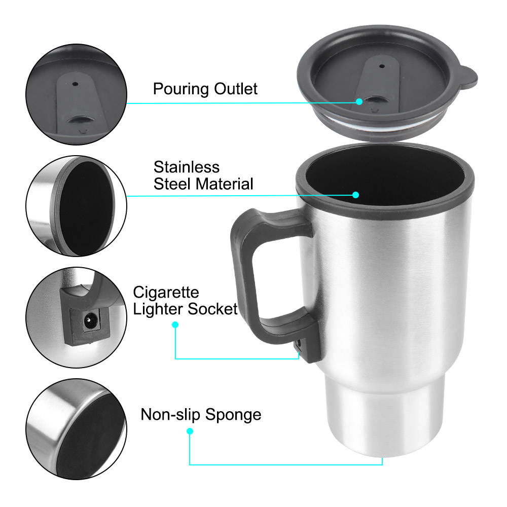 12 فولت 450 مللي سيارة القهوة  - مراجعة Camping Cooking Mug وسعره