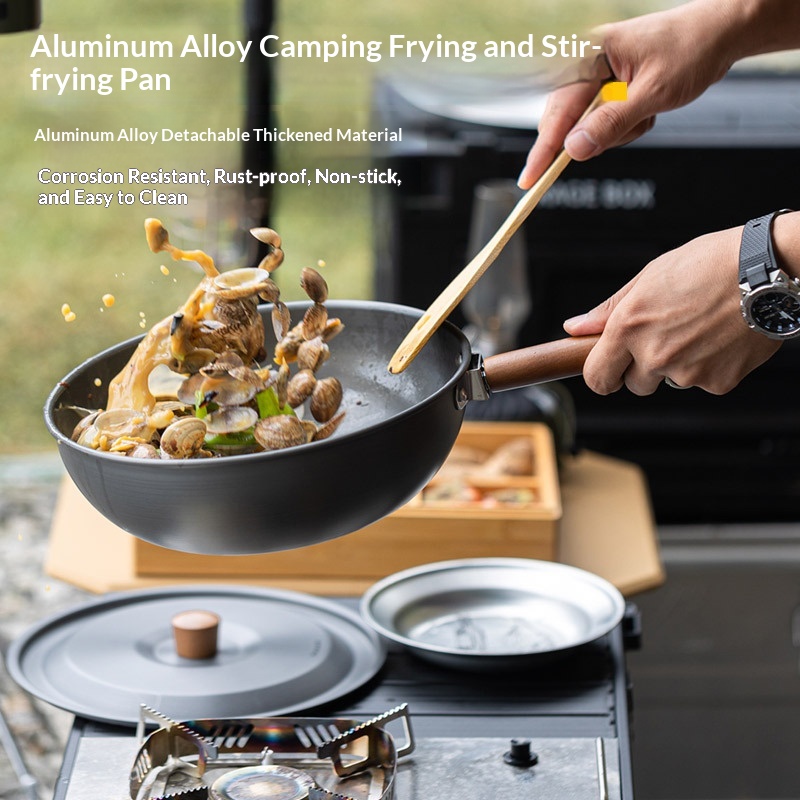 مقلاة ووك خارجية من سبائك الأل - مراجعة Camping Cooking Wok وسعره